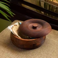 Boîte à roti et chapati en bois écologique faite à la main avec un design indien traditionnel, personnalisable et adaptée à la cuisson à la vapeur pour le rangement en cuisine