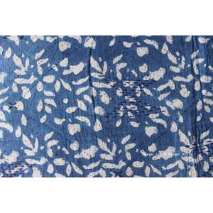 Hand Block Printed 100% Cotton Reversible <b>Kantha</b> <b>Throw</b> Ralli Bedcover Twin Size Bedding Blanket - Product Image 6