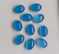 Calcedoine bleue naturelle, taille ovale, cabochon lisse, pour la fabrication de bijoux, pierres précieuses de haute qualité avec changement de couleur, tailles de 3x5mm à 20x30mm