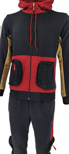 Brand New Men's Designer Activewear Tracksuit Windproof <b>Hoodie</b> & Printed Utility Joggers with Zip Pants Top and Bottoms - Product Image 3