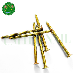 Anillo de acero chapado en amarillo de 1-3/8 pulgadas, clavos de vástago de tornillo liso, cabeza a cuadros resistente al óxido, fábrica de Vietnam, los mejores precios - Product Image 2