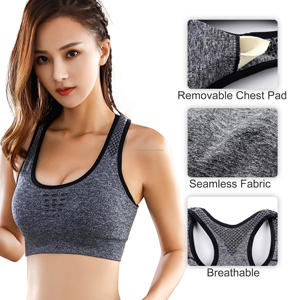 <b>Mesh</b> Stitching Hollow Beauty Back Wireless Sujetador Deportivo Running Workout Yoga Bra Seamless Sports Bras <b>Crop</b> <b>Top</b> for Womens - Product Image 4