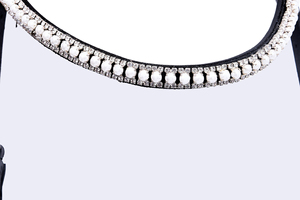 Bride de cheval anatomique de haute qualité en cuir véritable avec strass en cristal pour une utilisation équestre - Product Image 4