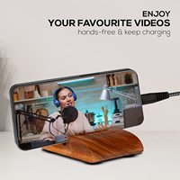 Soporte de madera impermeable portátil para teléfono inteligente Cargador de soporte de teléfono celular de escritorio incluido para uso en el hogar y la Oficina Elegante funcional