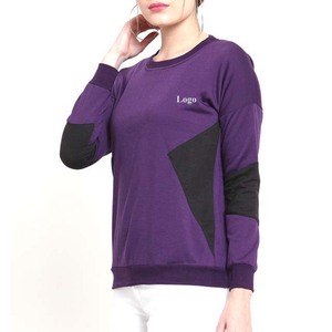 Sweats à capuche tricotés solides décontractés d'hiver pour femmes nouveauté sweats imprimés avec couleurs contrastées Logo de service OEM sur le devant - Product Image 1