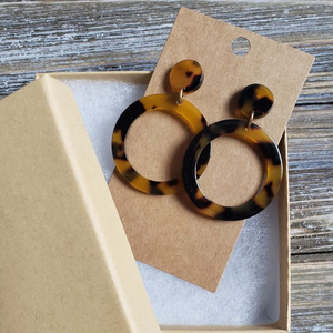 Automne hiver à la mode multicolore acrylique grande larme déclaration boucles d'oreilles en gros mode résine goutte d'eau boucles d'oreilles pour - Product Image 1