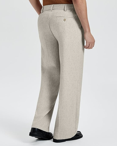 Pantalon de travail décontracté à jambes larges de style old money plissé pour homme, nouvelle arrivée vintage - Product Image 5