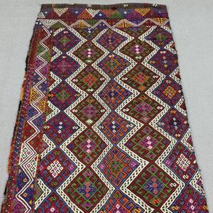 2.8x12.4 ft Vintage Rug, Turkish <b>Runner</b> Rug, <b>Red</b> Blue Animal Print Rug - Product Image 4