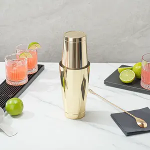 Shaker à cocktails en acier inoxydable plaqué or de 24 oz en vrac, mélangeur de boissons pour barman, pour cocktails, mocktails et accessoires de bar - Product Image 1