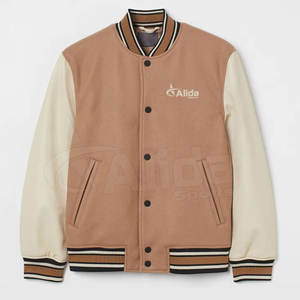 Veste Letterman pour hommes grande taille en vente en gros à usage extérieur Veste Letterman pour hommes à col montant - Product Image 1