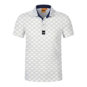 T-shirt décontracté pour homme 100 % coton de haute qualité, manches courtes, toile unie, sportswear, imprimé intégral, respirant, 180g, pour le golf - Product Image 4