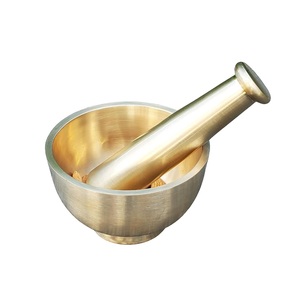 Brass Khalbatta Imam Dasta Kutni Okhli Kitchen Masher <b>Mortar</b> & Pestle Set Metal Masher Khallad - Product Image 5