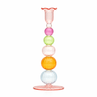 Photophore en verre soufflé à la main, style égyptien, avec bulles superposées, coloré, pour décoration de table de mariage, vente en gros