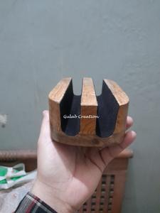 Wooden Vertical <b>Laptop</b> <b>Stand</b> with Double Slot Adjustable Dual Dock Holder for <b>Desk</b> Organization and Device Storage - Product Image 4