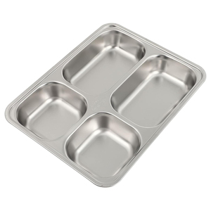 VENTE EN GROS STYLE INDIEN ACIER INOXYDABLE ÉCOLE ALIMENTAIRE CANTINE PLATEAU DE SERVICE EN MÉTAL ACIER DIVISÉ MESS PLATEAU ALIMENTAIRE - Product Image 1