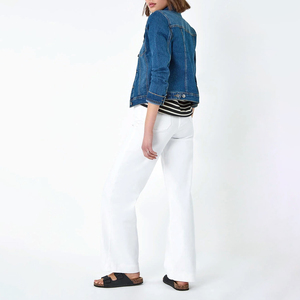 2025 otoño nueva mujer brazo parcheado señoras diseño personalizado Jean mujer transpirable chaqueta de mezclilla colección de invierno - Product Image 4