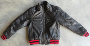 Vestes en cuir d'agneau doux pour enfants, garçons, tout-petits, vestes bomber tendance - Product Image 2