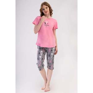 Combinaison de nuit ovale à manches courtes et col rond pour femmes - Product Image 3