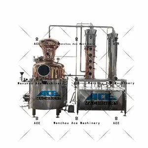 Ace 100L Whisky Vodka Brandy Distillery Equipment Copper Reflux Column Still Alcohol Distiller Making System For Hot Sales