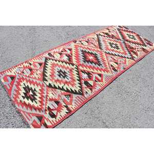Tapis de 3,2 x 8,7 pieds, tapis turc vintage, tapis persan rouge Kilim - Product Image 2
