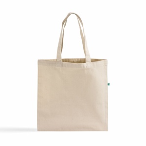 Sac fourre-tout classique en toile de coton recyclé écologique avec broderie et décoration lettres, fermeture éclair, idéal printemps-été - Product Image 1