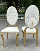 Chaises de banquet empilables en acier inoxydable chromé doré Meubles de salle à manger en métal durable pour mariages et hôtels Design moderne