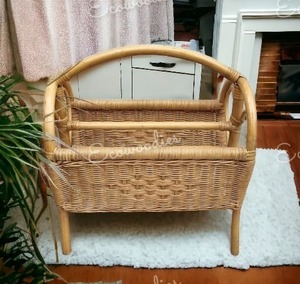 Revistero de Ratán Antiguo, Porta Periódicos de Mimbre Vintage con Nuevo Diseño, Decoración de Muebles para Oficina en Casa, Material Metálico para el Recibidor - Product Image 6