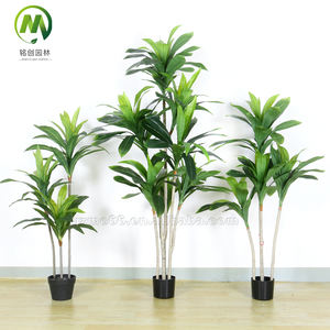 Plante verte artificielle d'arbre de fer brésilien pour l'arbre en plastique décoratif d'aquarium avec le pot de ciment en vente - Product Image 4