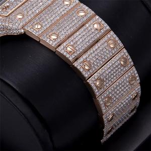 Reloj de Lujo de Moda de 40 mm, Esqueleto Automático, con Diamantes Moissanite de 1 Ct VVS, Totalmente Cubierto de Diamantes, Esfera de Cristal, Correa de Acero Inoxidable, Resistente al Agua 10 m - Product Image 4