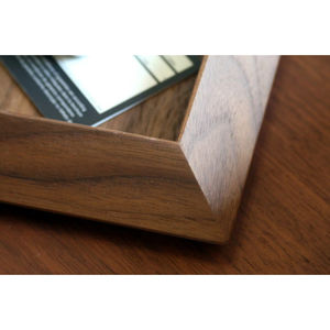 Plateau de service en bois Plateau de service de restauration rapide en bois naturel avec poignée en métal Couverts au look royal Plateau en bois décoratif - Product Image 4