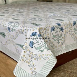 Parures de lit indiennes artisanales Sanganeri imprimées à la main, draps de lit avec taies d'oreiller - Product Image 3