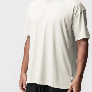 Produit phare : T-shirt basique pour homme, col rond, manches courtes, uni, personnalisable avec logo imprimé ou brodé, fournisseur de vêtements en gros OEM - Product Image 2