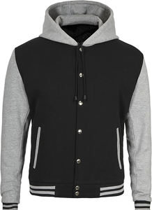 Chaqueta Universitaria Personalizada Negra y Gris para Hombre y Mujer, Ropa Urbana Premium Unisex, Moda al por Mayor, Ropa Deportiva Universitaria de Primavera, Lona - Product Image 4