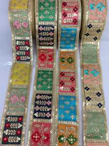 ผ้าลูกไม้ตาข่ายโพลีเอสเตอร์ปักลายดอกไม้มาใหม่คุณภาพสูงปรับแต่งได้ขนาด2 "ขายส่ง - Product Image 5