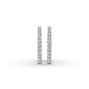 Pendientes elegantes de forma ovalada con diamantes redondos de 2,00 quilates para uso diario - Product Image 2