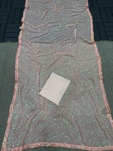 Nouveau Bollywood Full Saree de Georgette avec de lourdes paillettes broderie travail pour les femmes vente en ligne - Product Image 6