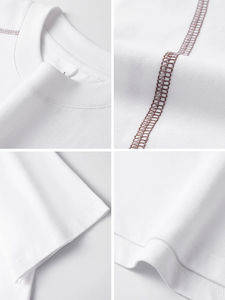 Camiseta de Verano de Marca Moderna, Estilo Americano, Informal, de Algodón, Cuello Redondo, Hombros Caídos - Product Image 3