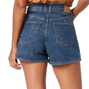 Short en jean bleu pour femme 100% coton Style décontracté, short de style droit écologique pour femme - Product Image 2