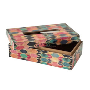 Porte-mouchoirs en rotin de qualité supérieure, écologique, à motif carré, pour table ou comptoir, Tradebyd - Product Image 6