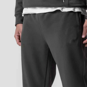 Men's Black Cotton Sweatpants <b>Elastic</b> Waist Cuffed Joggers Casual Autumn Wear - Product Image 5