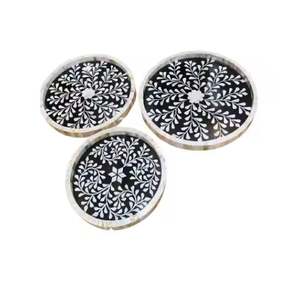 Bandeja de Servicio Redonda de Madera y Metal Islámica 2026, Ecológica, para Servir Alimentos y Decorar el Hogar - Product Image 4