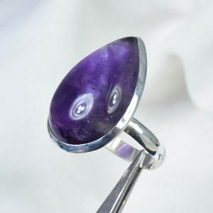 Anillo de Plata de Ley 92.5 con Amatista, Joyería Hecha a Mano, Regalo para Mujer - Product Image 2