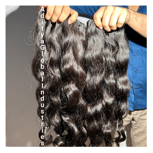 Extension de cheveux Remy de temple indien brut de vague naturelle non traitée 100% grossiste de cheveux humains naturels de l'Inde - Product Image 1