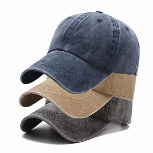 Casquette de baseball en toile sportive personnalisée de haute qualité avec logo personnalisé, lavée, délavée, 100% coton, 6 panneaux, visière brodée, style vintage - Product Image 1