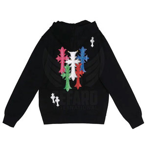 Personalizado su propio diseño hombres Rhinestone sudaderas con capucha Pakistán hecho algodón mezclado Rhinestone sudaderas con capucha - Product Image 2