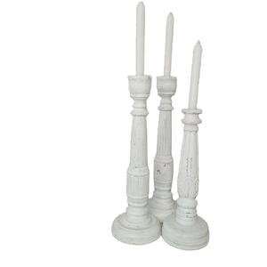Candelabro de Plata Hecho a Mano de Madera Blanca de la Mejor Calidad, Decoración Única para Bodas, Colección de Pascua, Decoración para el Hogar - Product Image 1