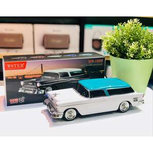 Coche de techo de vinilo blanco retro para altavoz Luces LED Audio inalámbrico Compatibilidad universal con teléfono celular - Product Image 3