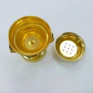 ที่จุดธูปทองเหลืองโบราณโบราณทนทานออกแบบทันสมัยมีกลิ่นหอมโลหะสีทอง - Product Image 3