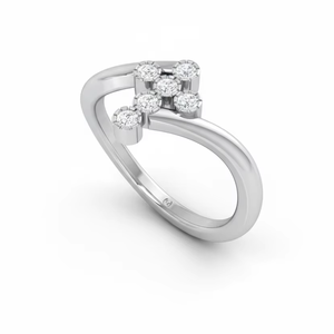 Anillo The Flourish Accent de Oro de 14K y Diamantes |   Diamante de Corte Brillante de 0.18 Quilates - Product Image 1