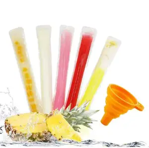 Disposable Ice Popsicle Mold Bags Freezer Tubes With Zip Seals For Yogurt Sticks Fruit Smoothies Ice Pops Mold With A Funnel